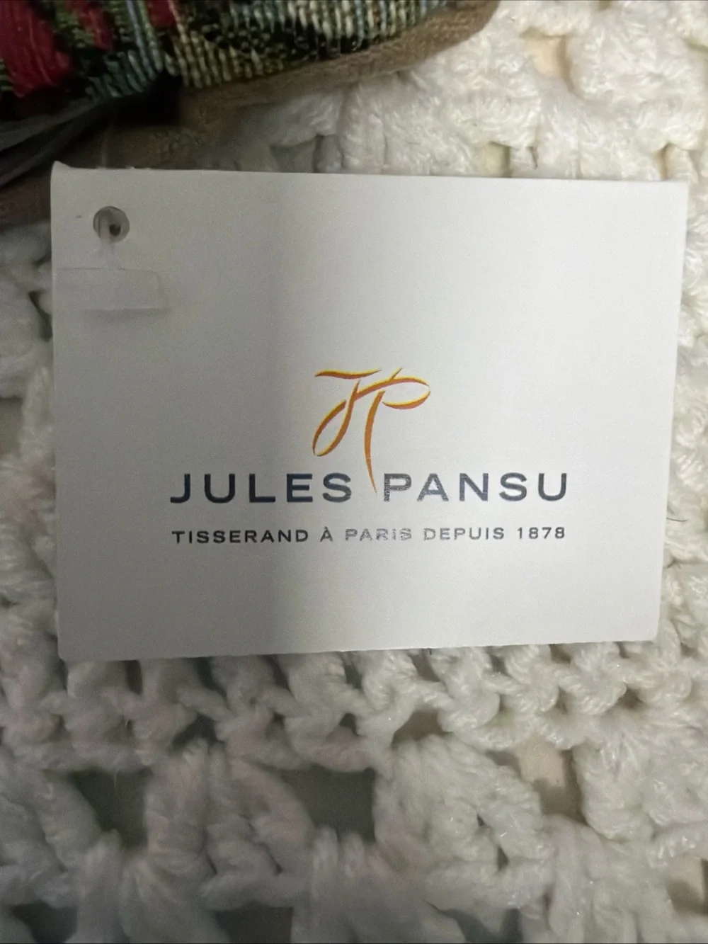 Jules Pansu Red Bunny Tapestry Pillow Cover made in France NWT 13”x13”